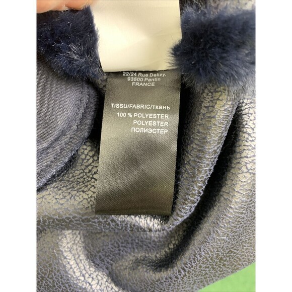 New Tags Lauren Vidal Nuit Faux Fur Jacket Luna Faux Leather Lined Womens Small - Picture 12 of 15